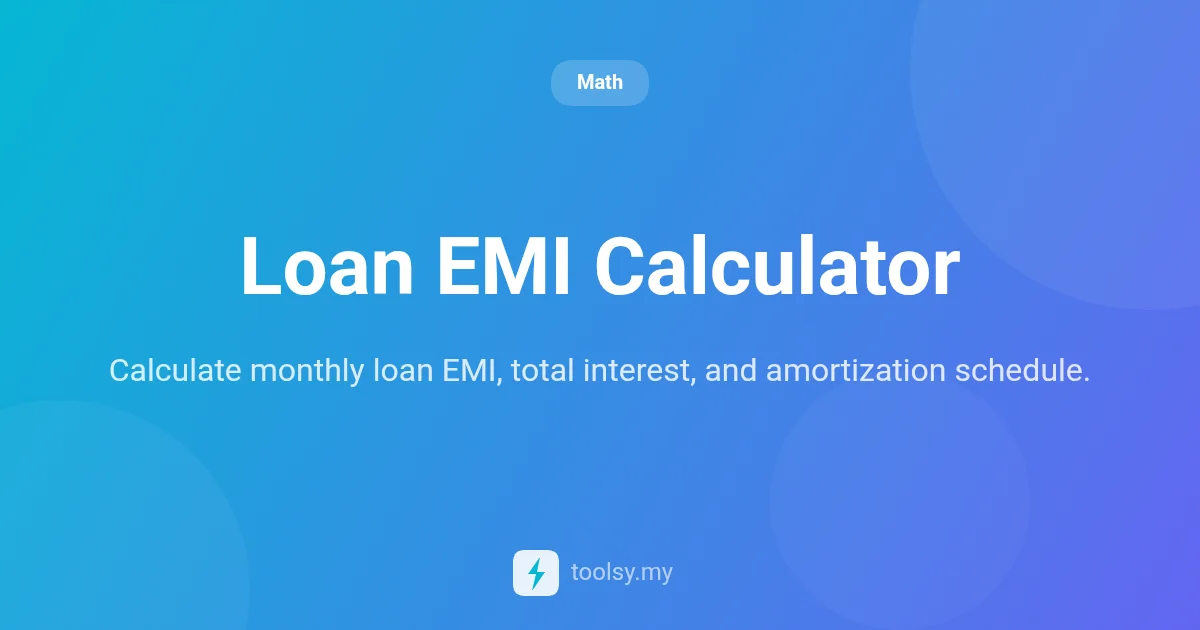 Loan EMI Calculator: Plan Your Finances with Amortization Details