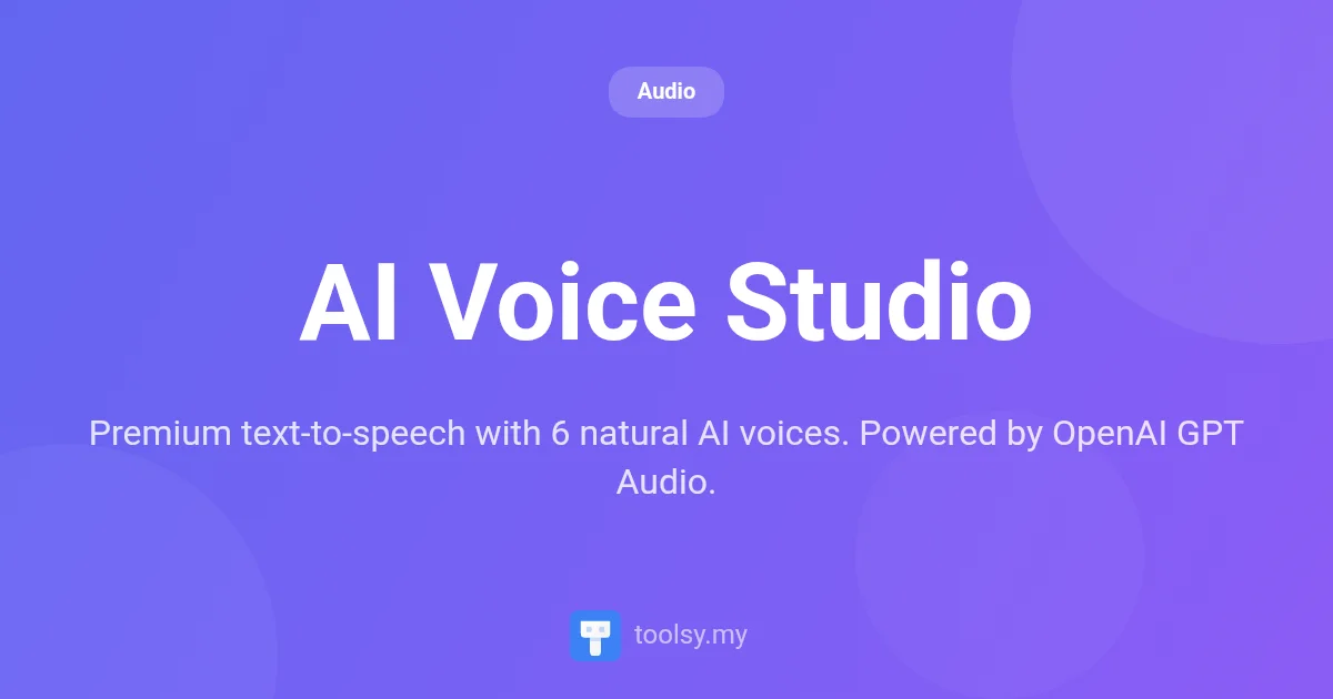 AI Voice Studio: How to Generate Natural Speech with GPT Audio